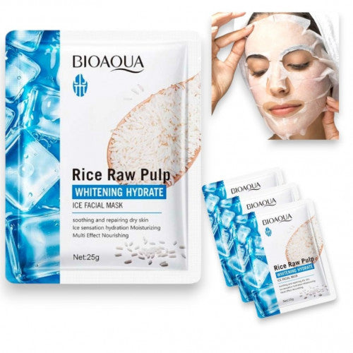 MASCARILLA EN VELO DE ARROZ Y HIELO HIDRATACION BLANQUEADORA BIOAQUA BQY39026