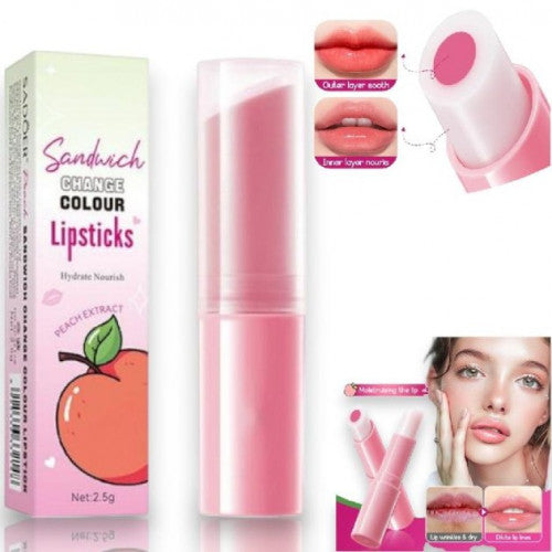 BALSAMO LABIAL LIPTICKS CON COLOR ANTIAGRIETAMIENTO DE MELOCOTON SADOER SD32148