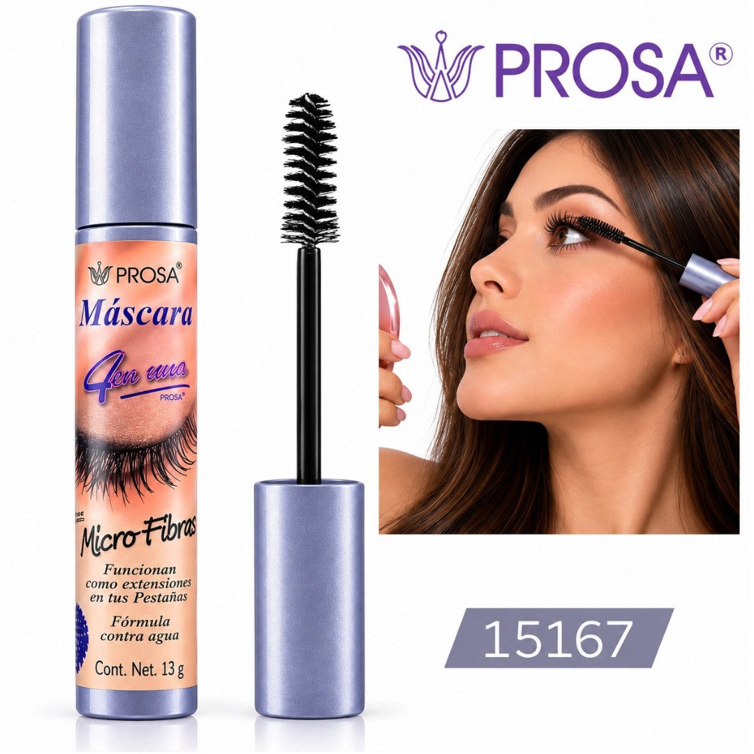 PESTAÑINA PROFESSIONAL A PRUEBA DE AGUA MICROFIBRA 13G PROSA EMPAQUE GRIS 15167