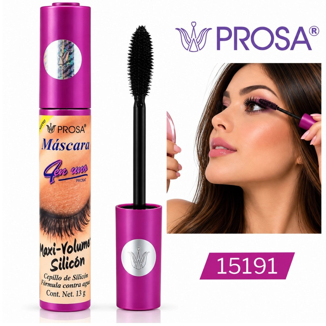 PESTAÑINA PROFESSIONAL A PRUEBA DE AGUA MAXI-VOLUMEN PROSA EMPAQUE FUCSIA 15191