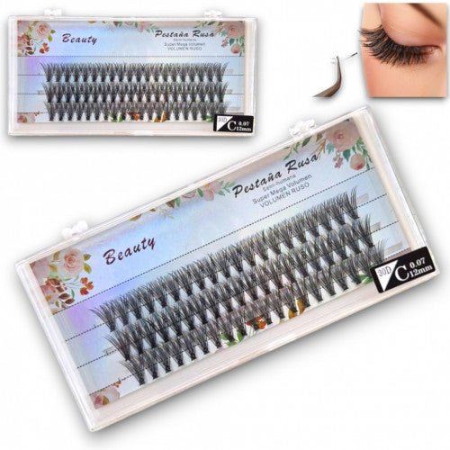 PESTAÑA PUNTO A PUNTO BEAUTY  VOLUMEN RUSO 30PELOS 12MM SGT15441-1