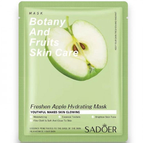 MASCARILLA FACIAL EN VELO HIDRATANTE DE MANZANA VERDE SADOER SD13675