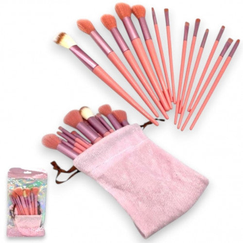SET DE BROCHAS X 13 UNIDADES INCLUYE TULA COLOR PINK AGJC25030-58