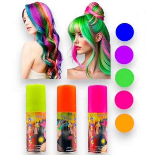 SPRAY PARA EL CABELLO TEMPORAL CARNAVALERO COLORES SURTIDOS 100ML
