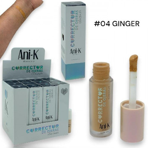 CORRECTOR LIQUIDO DE OJERAS BONITA CON APLICADOR TONO 04 GINGER ANI-K CA2079