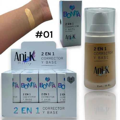 BASE Y CORRECTOR 2IN1 BONITA ANI-K #01 CA1862