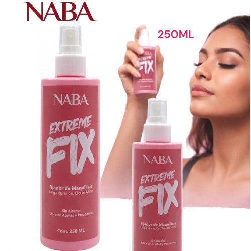 FIJADOR DE MAQUILLAJE LARGA DURACION EFECTO MATE EXTREME 250ML NABA