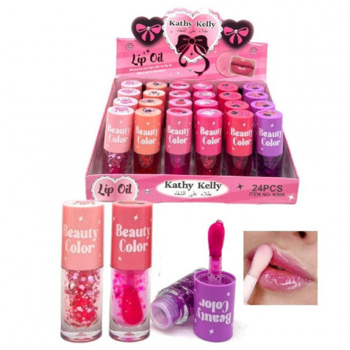 LIP OIL CON GLITTER BEAUTY COLOR KATHY KELLY KS08-1