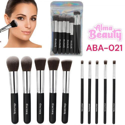 BROCHA KABUKI X10 NEGRAS ALMA BEAUTY ABA-021