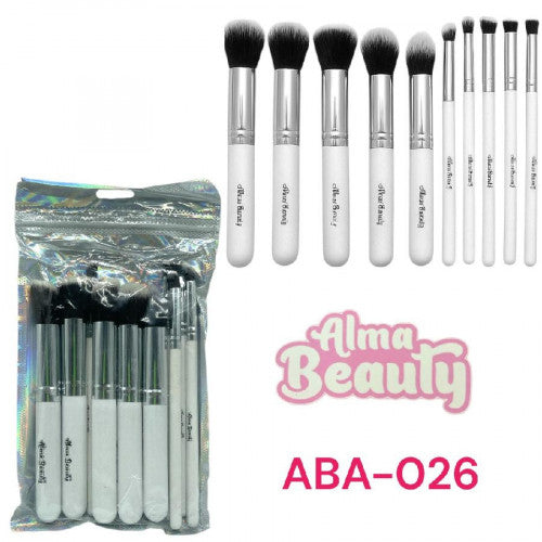 BROCHA KABUKI X10 BLANCAS ALMA BEAUTY ABA-026