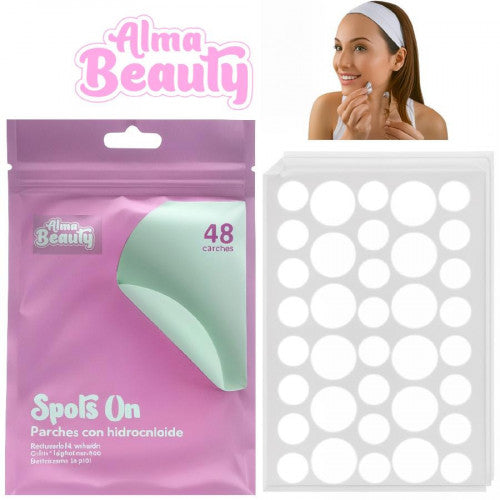 PARCHE PARA EL ACNE SPOTS ON CON HIDROCOLOIDE X48PZS ALMA BEAUTY ABM-028