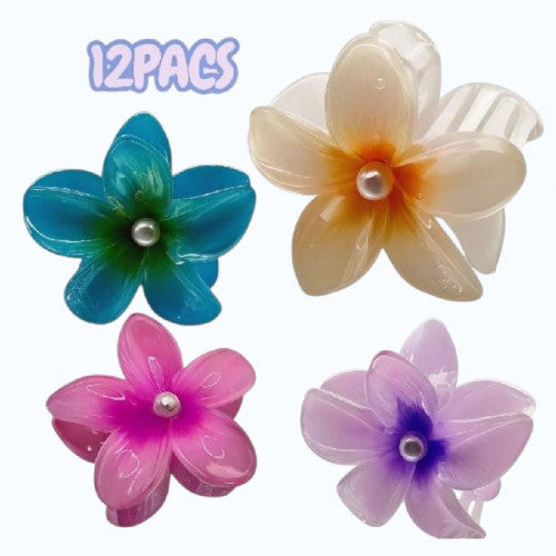GANCHOS PARA EL CABELLO DE FLOR CON PERLA COLORES COMBINADOS SURTIDOS CF2028-6
