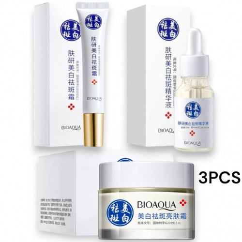 KIT DE SKIN CARE ACLARANTE BIOAQUA X3 PIEZAS (INCLUYE CREMA,SERUM,Y CONTORNO) BQY-1415161718