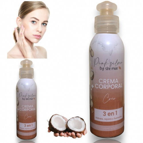 CREMA CORPORAL 3 EN 1 HIDRATA, REPARA, HUMECTA PINK SILVER COCO 120 ML