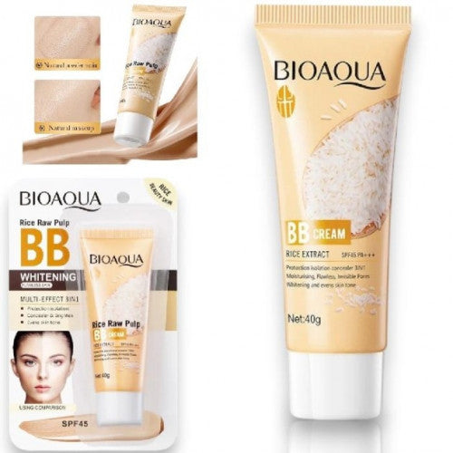 BASE LIQUIDA BB CREAM PROTECTORA Y BLANQUEADORA DE ARROZ BIOAQUA BQY38133/BQY38126