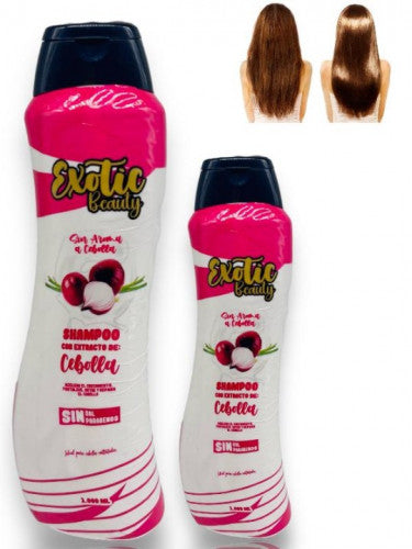 SHAMPOO EXOTIC BEAUTY CON EXTRACTO DE CEBOLLA SIN OLOR A CEBOLLA 1000 ML