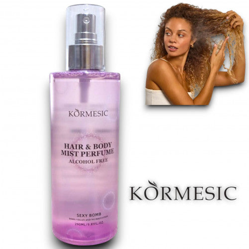 PERFUME PARA CABELLO Y CUERPO BOMBA SEXY SIN ALCOHOL 290ML KORMESIC KMC59024