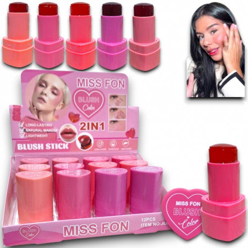 TINTA JELLY TINT 2 IN 1 BLUSH STICK TONOS SURTIDOS MISSFON JL05