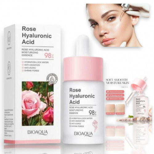 SERUM HIDRATANTE FACIAL BLANQUEADOR A BASE DE ROSAS Y ACIDO HIALURONICO BIOAQUA BQY60582/BQY15440