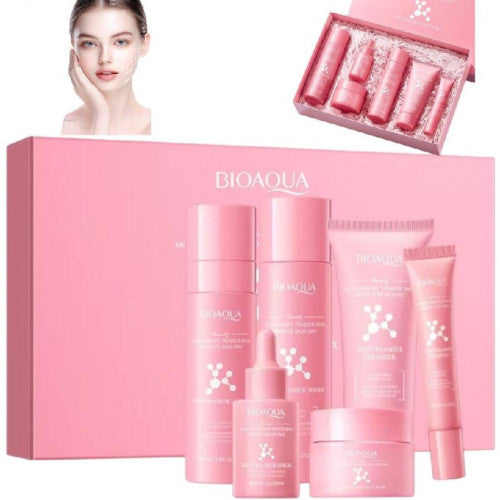 KIT SKIN CARE NICOTINAMIDE HIDRATANTE Y BLANQUEADOR 6PCS BIOAQUA BQY50564