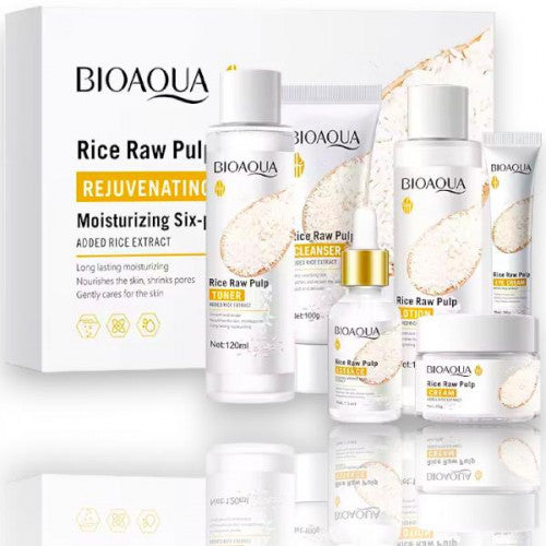 KIT DE SKIN CARE DE ARROZ X6 PIEZAS BIOAQUA BQY79713/BQY45966