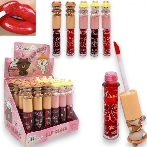 TINTA DE LABIOS DE OSITO Y CONEJITO TONOS SURTIDOS MIUNDO GZ8010444
