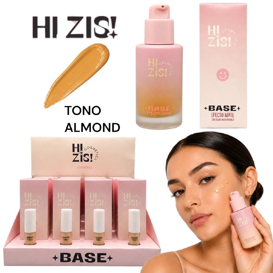 BASE LIQUIDA EFECTO MATE TONO ALMOND HI ZIS HZ407-05
