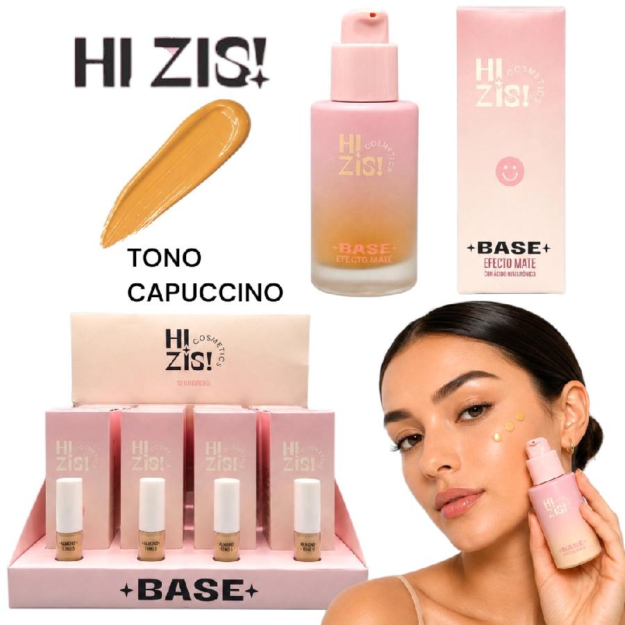 BASE LIQUIDA EFECTO MATE TONO CAPUCCIONO HI ZIS! HZ407-04