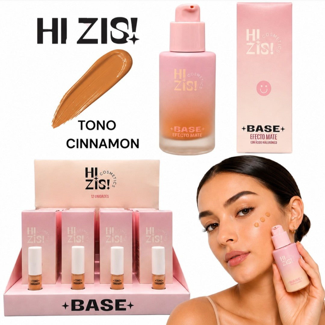 BASE LIQUIDA EFECTO MATE TONO CINNAMON HI ZIS! HZ407-06