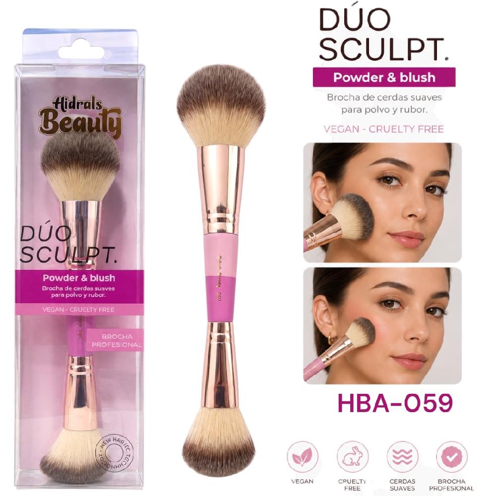 BROCHA DOBLE PARA POLVO Y RUBOR PROFESSIONAL HIDRALS HBA-059