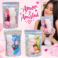 COMBO AMOR & AMISTAD (BALACA-BEAUTY BLENDER-TINTA-GLOSS-COLAGENO LABIOS-MASK) REFERENCIAS SURTIDAS