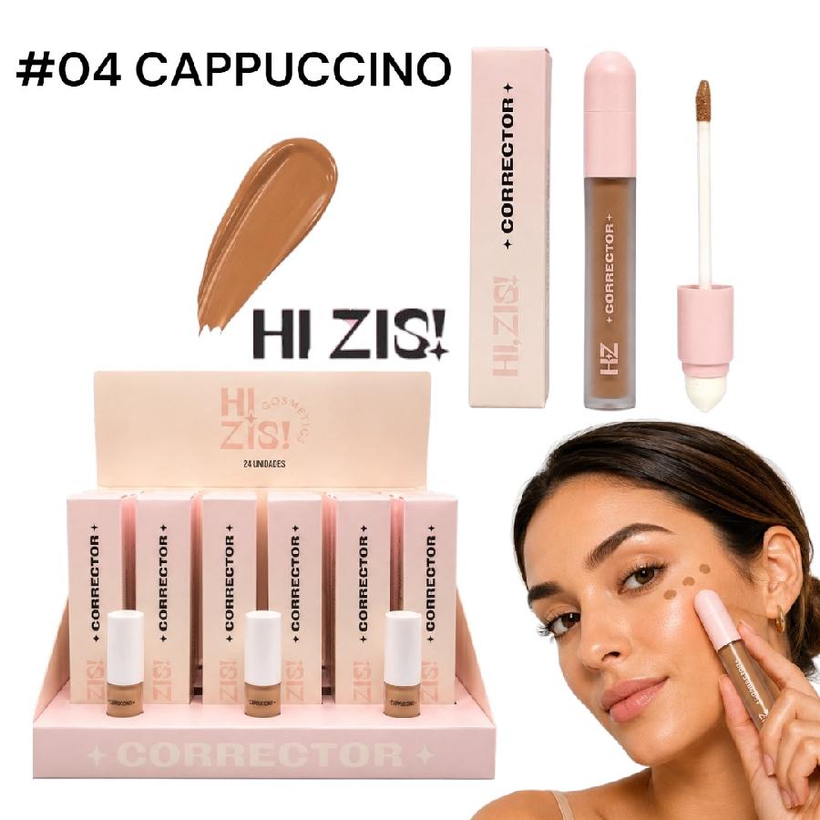 CORRECTOR LIQUIDO CON DOBLE APLICADOR TONO #04 CAPPUCCINO HI ZIS! HAZ408-04