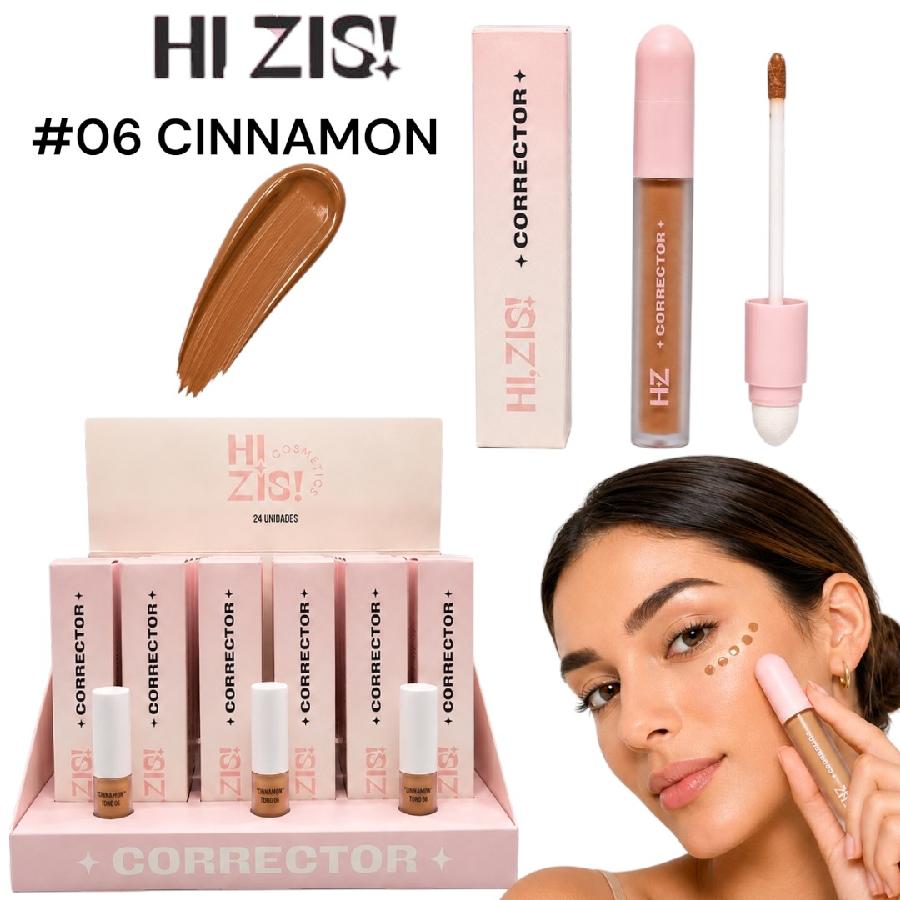 CORRECTOR LIQUIDO CON DOBLE APLICADOR TONO #06 CINNAMON HI ZIS HZ408-06