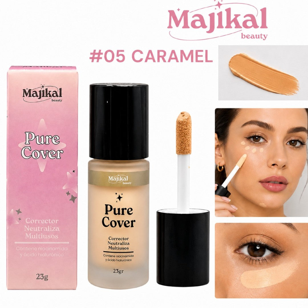 CORRECTOR LIQUIDO PURE COVER TONO #05 CARAMEL 23G MAJIKAL