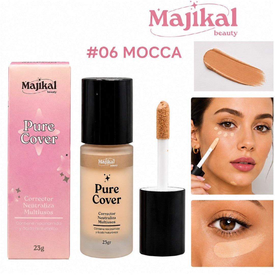 CORRECTOR LIQUIDO PURE COVER TONO #06 MOCCA 23G MAJIKAL