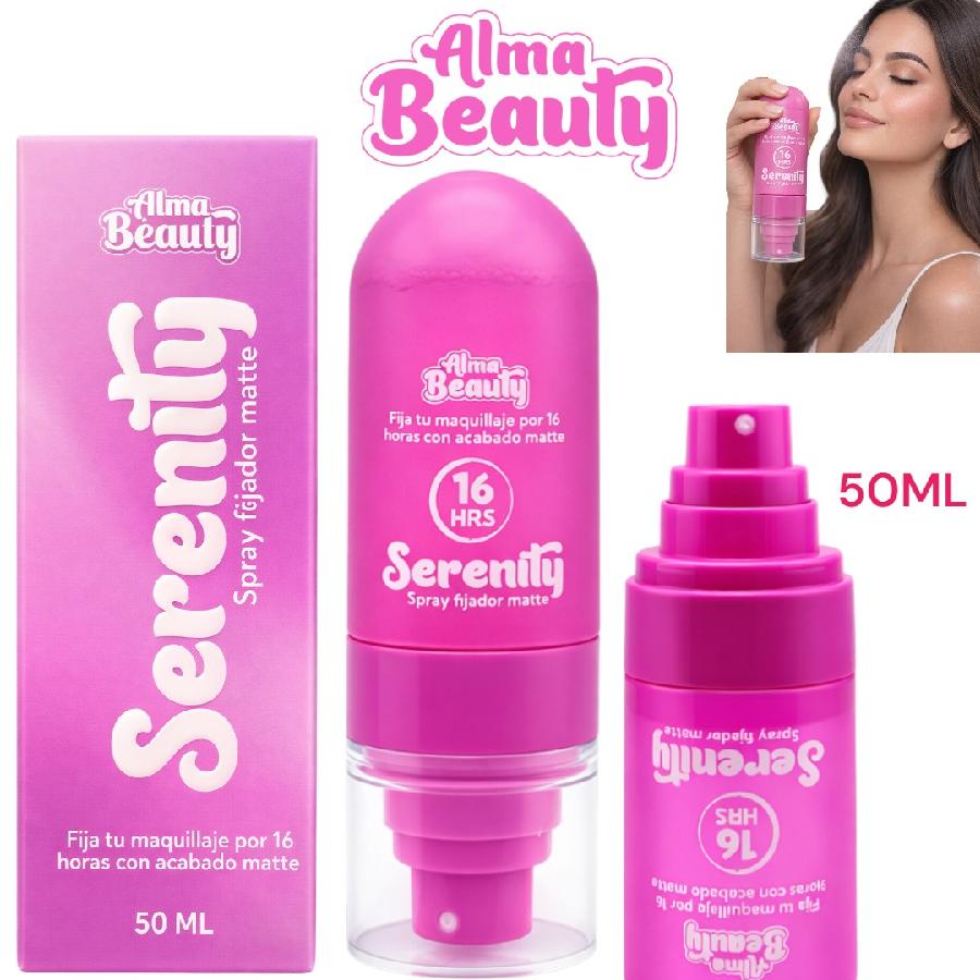 FIJADOR DE MAQUILLAJE SERENITY 16H 50ML ALMA BEAUTY ABM-040