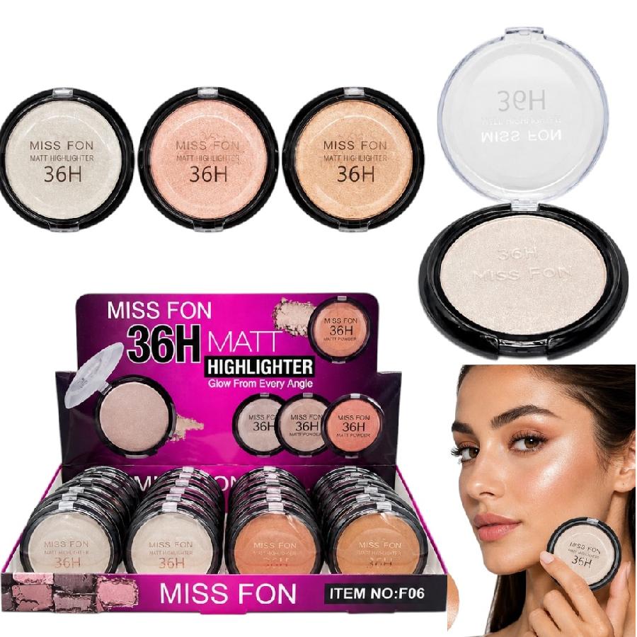 ILUMINADOR COMPACTO 36H MATT TONOS SURTIDOS MISS FON F06