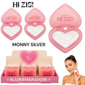 ILUMINADOR COMPACTO CORAZONCITO MOONY SILVER HI ZIS! HZ403