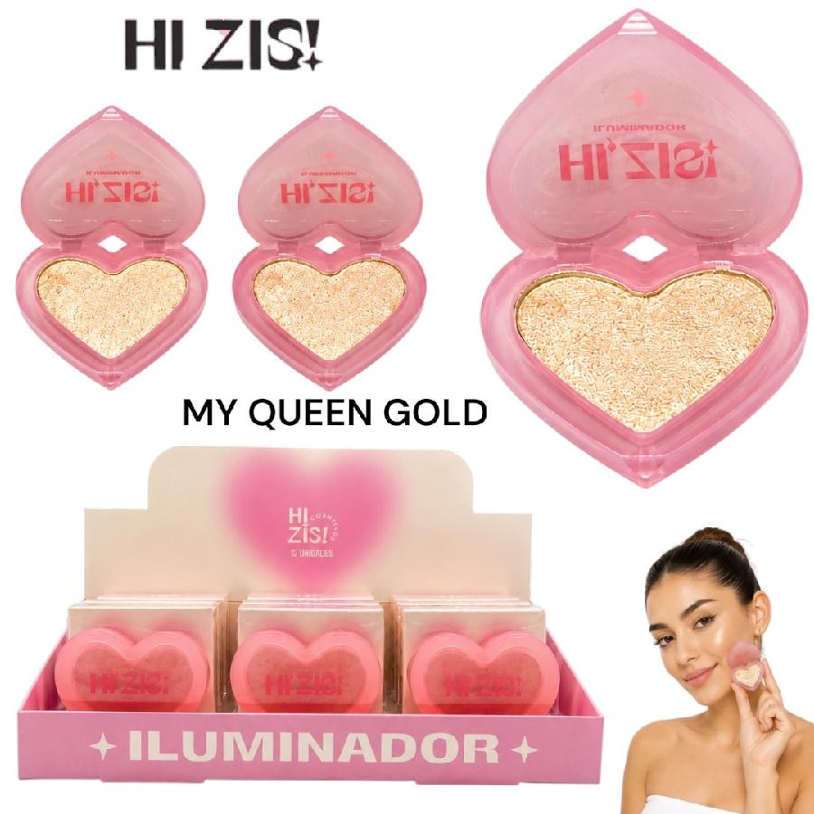 ILUMINADOR COMPACTO CORAZONCITO MY QUEEN GOLD HI ZIS! HZ403