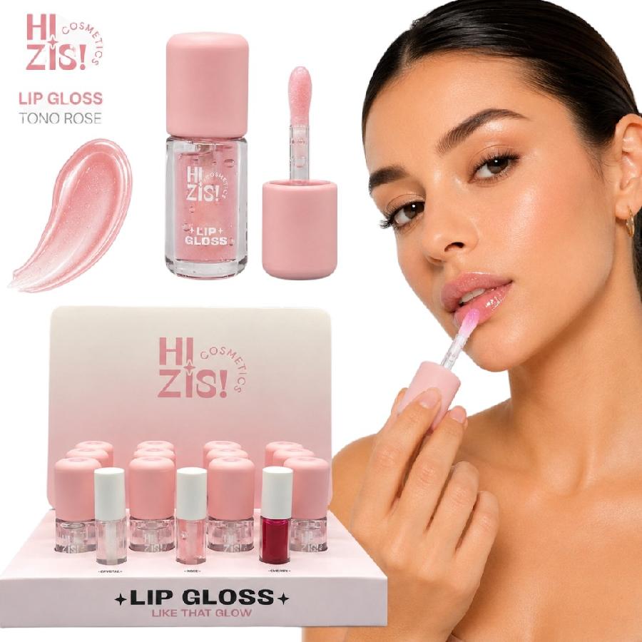 LIP GLOSS SHINE PROFESIONAL TONO ROSE HI ZIS! HZ419-R