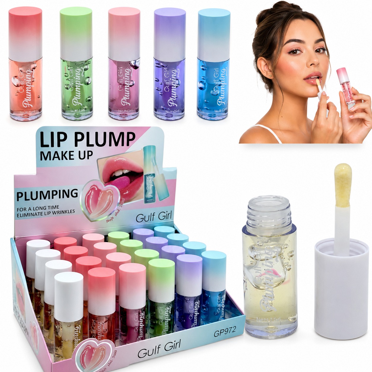 LIP OIL PLUMPING APLICADOR GRUESO TONOS SURTIDOS GULG GIRL GP972