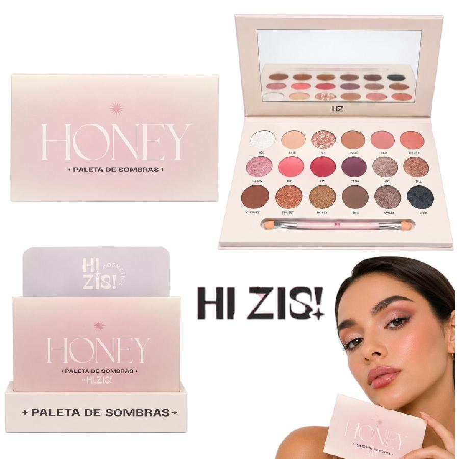 PALETA DE SOMBRAS X18 TONOS CON ESPEJO HONEY HI ZIS! HZ413