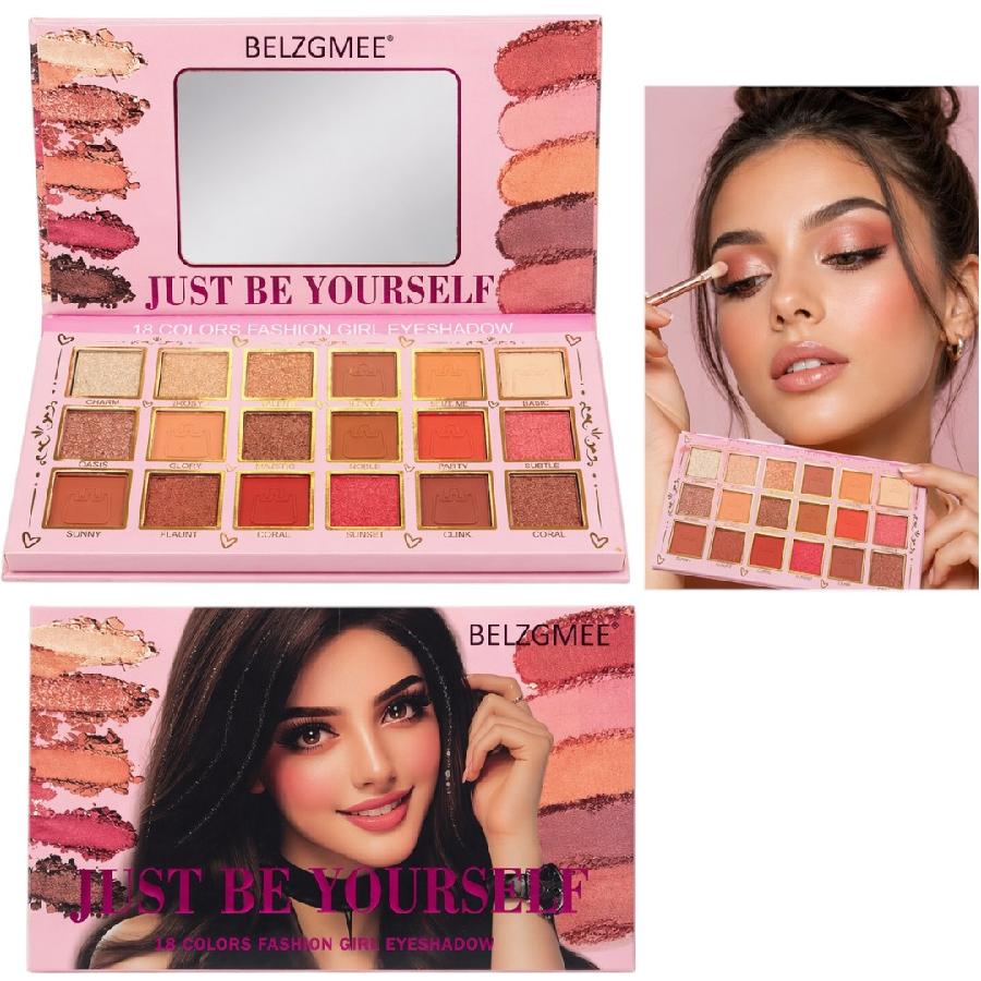 PALETA DE SOMBRAS X18 TONOS CON ESPEJO JUST BE YOURSELF 9064