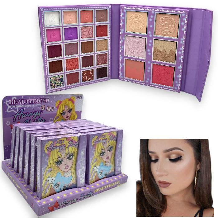 PALETA DE SOMBRAS X26 TONOS 3 IN 1 AWAYS PRETTY BEAUTYFACED 2038