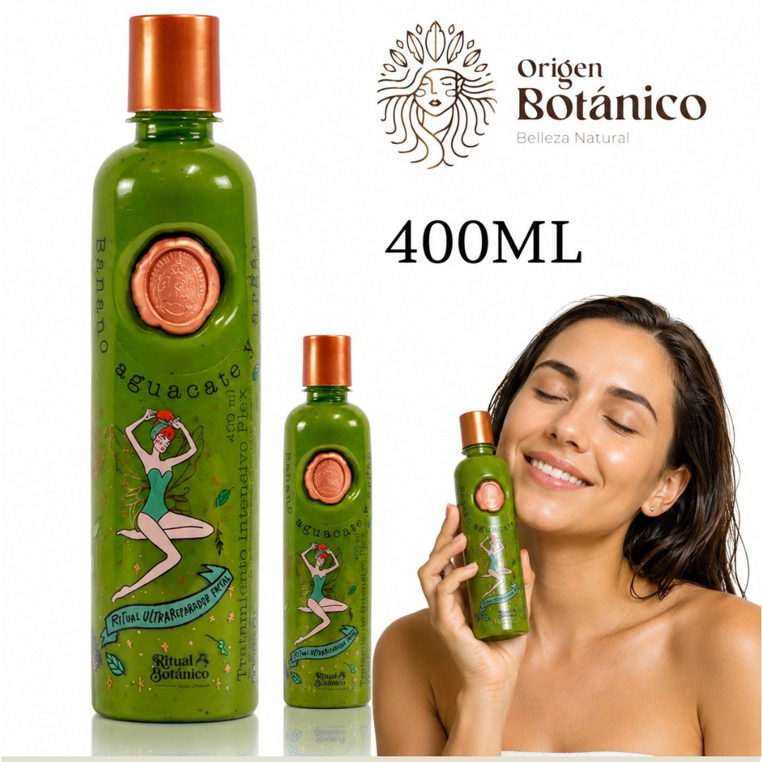 TRATAMIENTO INTENSIVO PLEX CON BANANO AGUACATE Y ARGAN 400ML ORIGEN BOTANICO
