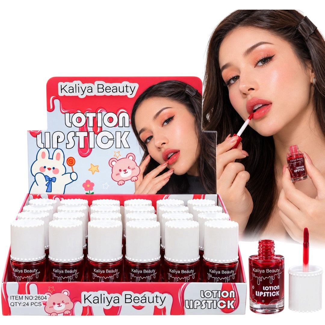 TINTA DE LABIOS LIPSTICK LOTION DE OSITO KALIYA BEAUTY TONOS SURTIDOS 2604