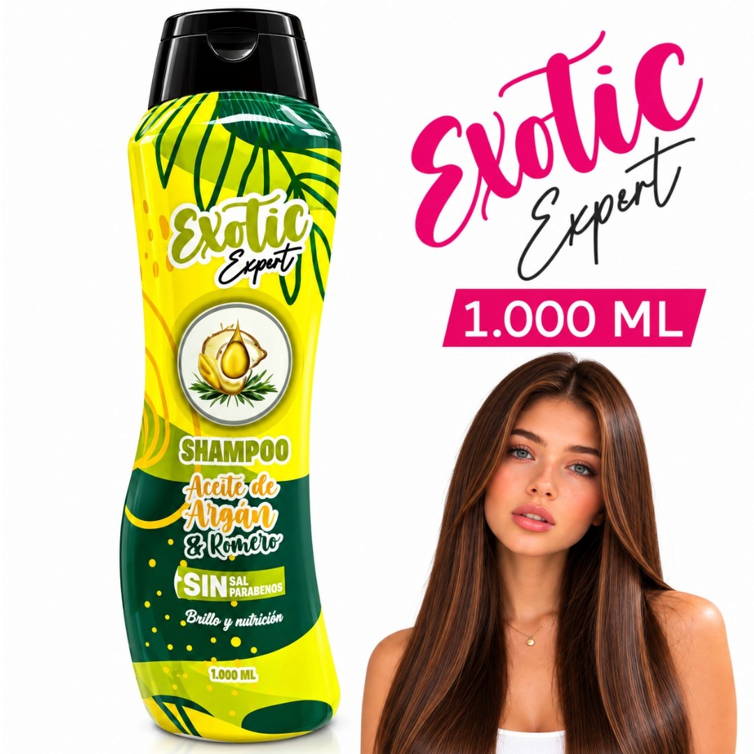 SHAMPOO EXOTIC ACEITE DE ARGAN Y ROMERO EXOTIC BEAUTY 1000 ML