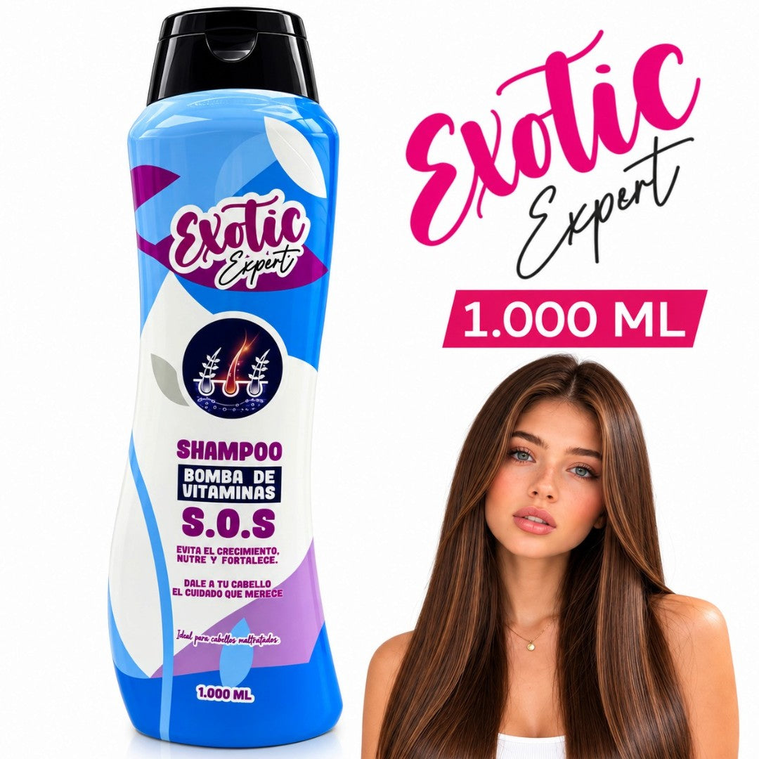 SHAMPOO EXOTIC EXPERT BOMBA DE VITAMINAS 3 EN 1 1000 ML