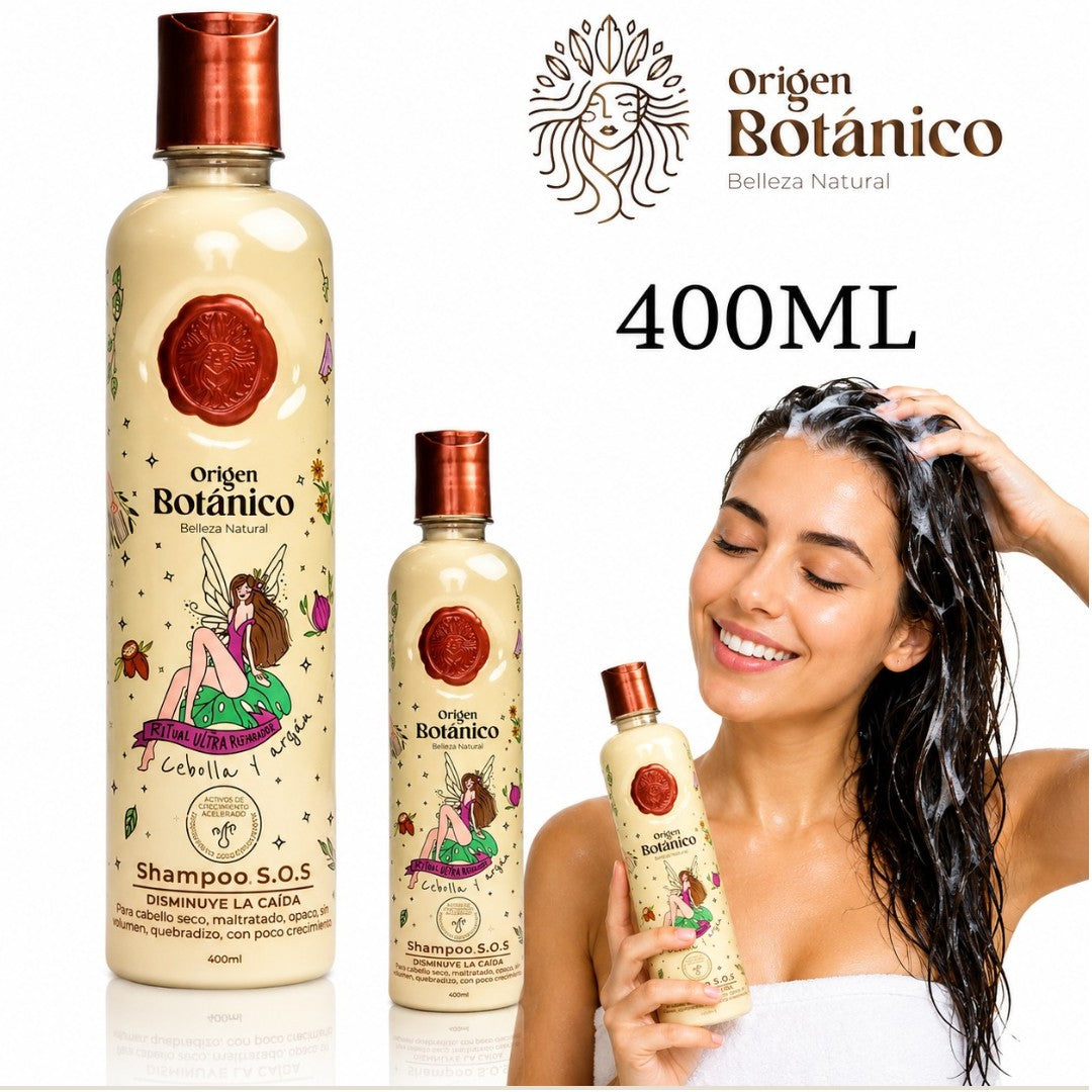 SHAMPOO S.O.S DE CEBOLLA Y ARGAN 400ML ORIGEN BOTANICO