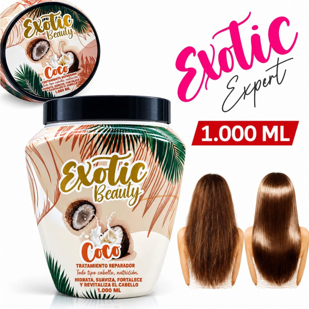 TRATAMIENTO REPARADOR CAPILAR CON EXTRACTO DE COCO EXOTIC BEAUTY 1000 ML